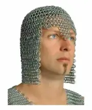 Hand made Butted Aluminum Chain Mail Coif & Hood For Men's Fashion Purpose |