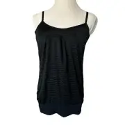 MSP MIraclesuit Womens Shaping Tank Top Size XS Draped Mesh Black Built in Bra