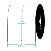 6" x 1476' TDW101 Resin Enhanced Wax Barcode Ribbon for Zebra Printers (12