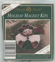 Mill Hill Holiday Magnet Snowball MHMB13 Ceramic Button Stitch & Beading KIT New