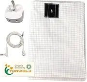 Yonwold Organic Grounding Sheet 10% Silver Queen for Bed Sleeping Therapy with Safest Ground Adapter and Connection Cord 60x80 INCH