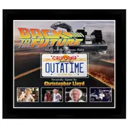 Back To The Future I Christopher Lloyd Signed License Plate Framed