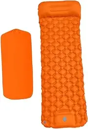 Perfeclan Inflatable Sleeping Mat Camping Sleeping Pad with Pillow Ultralight Lightweight Camping Mat Camping Mattress for Tent Outdoor, Orange