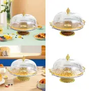 Footed Pastry Display Server Cake Stand with Dome Lid Round Footed Cake Plate