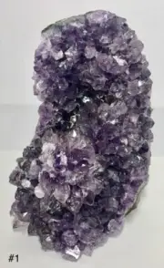 UNIQUE NATURAL AMETHYST CLUSTER CUT BASE LARGE GEODE SPECIMEN URUGUAY 1.7 LB