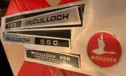 Vintage McCulloch Model 550 Chainsaw Air Filter Cover/ Goose Tank Decal Set of 4