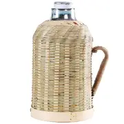 Water Bottle Insulated with Straw Bamboo Kettle Travel Jugs