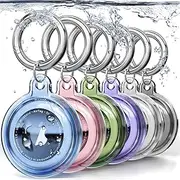 【6 Pack】 for Airtag Holder,Waterproof for Apple Airtag Keychain, for AirTag Case Shockproof & Scratchproof for Airtags Holder for Pet Tracking, Bags, Kids, Keys, Luggage - 6 Colors