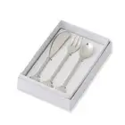 3pc Pilbeam Living Seychelles Appetiser Cutlery Tableware Sea Shell Set Silver