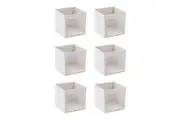 6PK Boxsweden Kloset Linen Foldable Wardrobe Organising Storage Cube 30x30x30cm