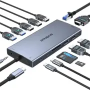 USB C Docking Station Dual Monitor 15 in 1 Laptop Docking Station Triple Disp...