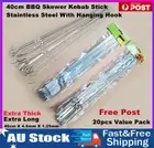 20pcs Stainless Steel Barbecue Skewers 40cm Strong Flat Needle BBQ Kebab Sticks