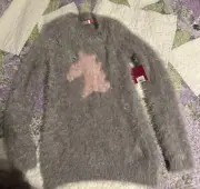 S.O. Fuzzy Gray & Pink Unicorn SEQUIN Size 14/16 Adorable!