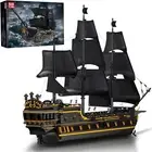 13186 Black Pearl Pirate Ship Boat,Building Construction Model Block Kit STEM T
