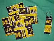 *New COASTERS SET and/or KEYCHAIN ring U of M UNIVERSITY MICHIGAN WOLVERINES