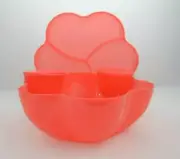 Tupperware Chip n Dip 2 Clip Bowls Red/Orange New