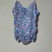 NOBO Juniors Floral Tank Top Size S (3-5). NWOT. Mesh Overlay. Pastel Colors.