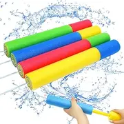 ZCOINS 4 Pack Water Blaster Foam for Kids Adults, Outdoor Super Fun Water Pistols Blaster Squirt Gun to 7-8m for Pool Beach Garden Luau Summer Game