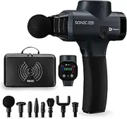 LifePro Sonic Pro Percussion Massage Gun - Deep Tissue Muscle Massager for Athletes with 8 Attachments for Neck and Back - Handheld Electric Back Massager