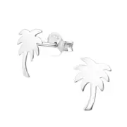 Silver Palm Tree Stud Earrings