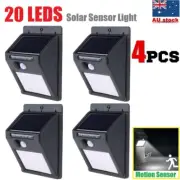4PCS 20 Led Solar Sensor Light Motion Detection Security Outdoor Garden Lamp 20