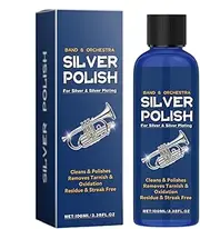 [Generic] Silver Polish Cleaner,Multipurpose Trumpet Polish Silver Jewelry Polish - Portable Silver Tarnish Remover Sterling Silver Polish for Silver Jewelry Instruments