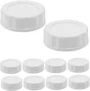 GRIRIW 10 Pack Leakproof Jar Lids Silicone Rings White Wide Mouth Canning Jar Caps for Breastmilk Storage