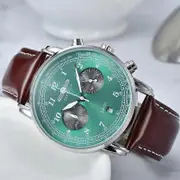2023 New Zeppelin Watch Top Waterproof Genuine Leather Business Casual Quartz Watch Men's Three Eyes Multifunctional Chronograph 7