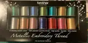 NEW In Box Brother Metallic Embroidery Thread 14 Spool Set High Quality