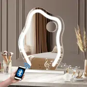 Oikiture 45x58cm Makeup Mirror Bluetooth Hollywood LED Light Vanity Mirrors Standing