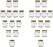 2Oz Glass Jar with Gold Lid for Honey Jam Spice Pack of 24 Sets