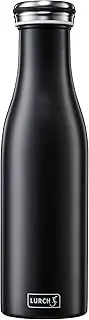 [Lurch] Vacuum Insulated Stainless Steel Bottle for Cold and Hot Drinks, 0.5 l, Matte Black, 7.7 x 7.7 x 26.3 cm