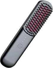 Compact Hair Straightening Brush | Detangling Hair Brush Straightener | Rechargeable Straightening Brush | Portable Wireless Fast Heating Comb Hair Straightener for Hair Styling