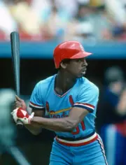 Willie McGee of the St. Louis Cardinals bats against the Pittsbu- 1983 Old Photo