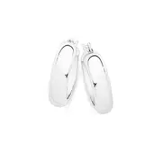 Silver 15x6mm Half Round Hoops