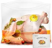 Turkey Brining Bags Set of 2-26"×22" Extra Large Brine Bag Holds up to 35lb- Double Zippers Seal Brine Bags with 2 cotton Strings for Turkey, Chicken, Beef, Pork by Kendane