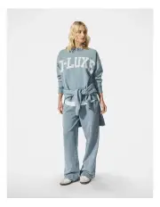 [Decjuba] D-Luxe Acid Wash Track Pant in Light Blue