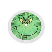 Merry Christmas Grinch Tree Skirt Collar Green Soft Farmhouse Xmas Decoration