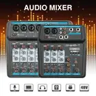 4 6 Channels Audio Mixer Sound Mixing Console USB Record DJ Mixer Bluetooth