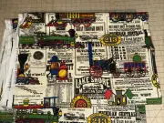 6+ Yds Railroad Trains House N Home Fabric & Draperies Decorator Cotton Fabric
