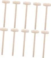 UPKOCH 10pcs Wooden Hammer Mini Mallets for Smooth Surface Handheld Hammers for Developmental Play Safe Knocking Props for Creative Fun