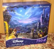 Disney BEAUTY And The BEAST Thomas Kinkade Painter Light Puzzle 750 Piece NEW