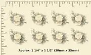 8 x PALE YELLOW ROSES Floral Waterslide Ceramic decals 1 1/4" x 1 1/2". J03