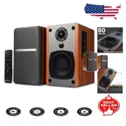 High-Resolution Active Speakers with Optical & RCA Inputs - Wooden Design