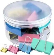 CANLENPK 51Mm/2" Binder Clips Paper Clamps,Pink, Blue, Yellow, Green Micro Color