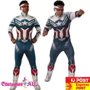 Mens Captain America Falcon & Winter Soldier Costume Marvel Adult Superhero