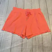 Calvin Klein Performance Womens M Orange Coral Elastic Waist Shorts Athletic NWT