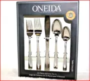 20 pcs - Oneida SATIN LINCOLN Gourmet Flatware Silverware - Stainless Service 4