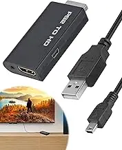 PS2 to HDMI Adapter with 3.5mm Audio Output - Convert Playstation 2 Component to HDMI Converter Adaptor for HDTV, Monitor, or TV, Plug and Play, Supports 480i, 480p, 576i Resolutions