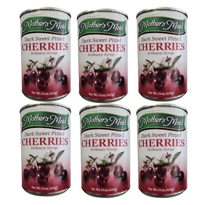 Mother's Maid DARK SWEET PITTED CHERRIES Heavy Syrup Cherry Pie Filling Topping6